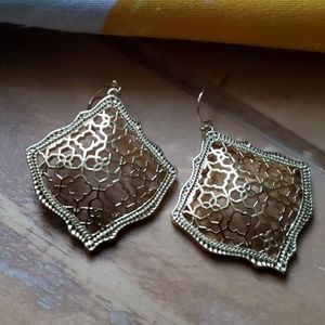 Kendra Scott Kristen Gold Earrings Filigree Mix